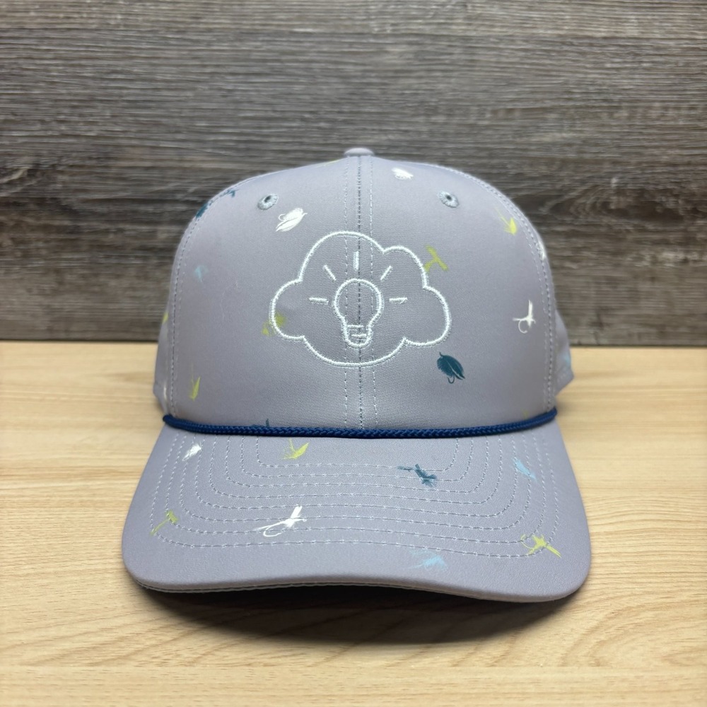 Imperial Hat Cap Snap Back Gray Fly Fishing Flies Lure Performance Rope Golf